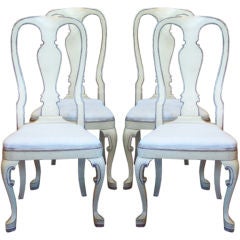 Eight Queen Anne Style Painted Italian Chairs