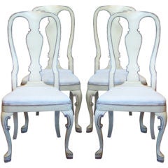 Eight Queen Anne Style Painted Italian Chairs