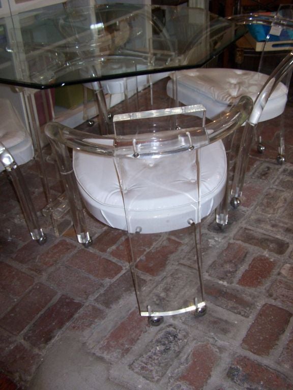 Mid-Century Lucite Dining Set with Table and Chairs 2