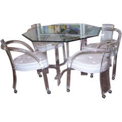 Mid-Century Lucite Dining Set with Table and Chairs