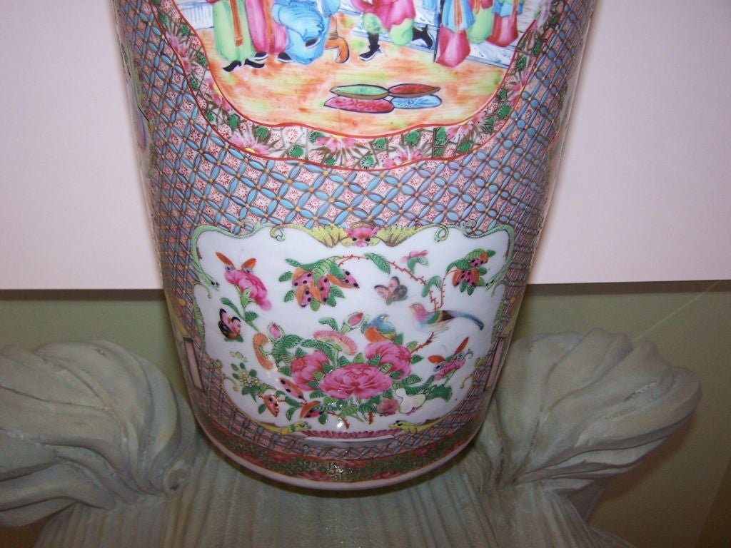 Porcelain Large Chinese Famille-Rose Vase For Sale
