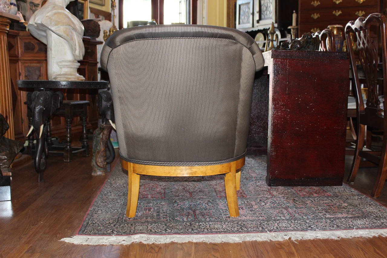 Biedermeier Pair of Swedish Birchwood Chairs For Sale