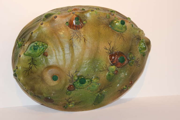 Large Awabi Shell-Form Satsuma Pottery Bowl 3