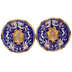 French Majolica Early 19th Century St. Clement Plates