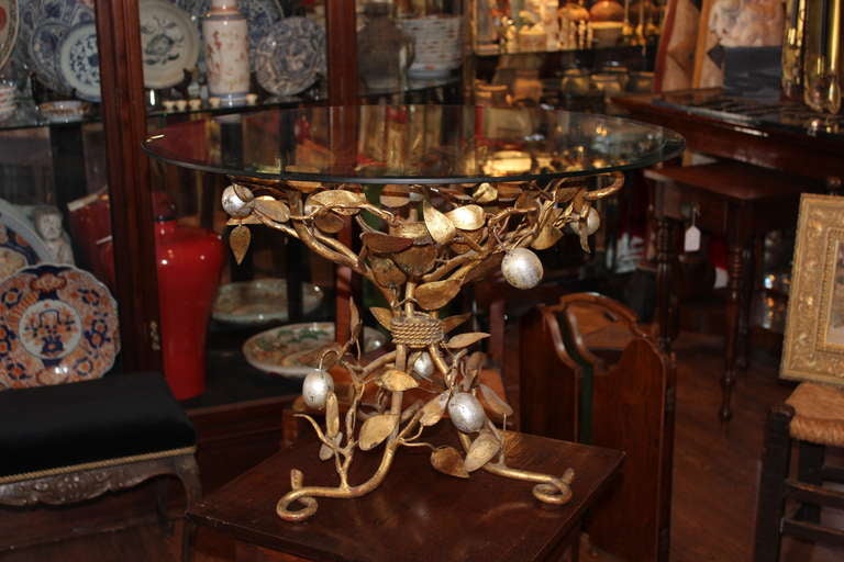 Metal Silver and Gold Lemon Tree Table 1
