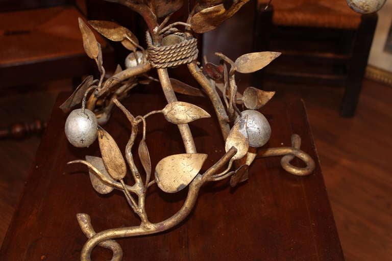 Metal Silver and Gold Lemon Tree Table 2