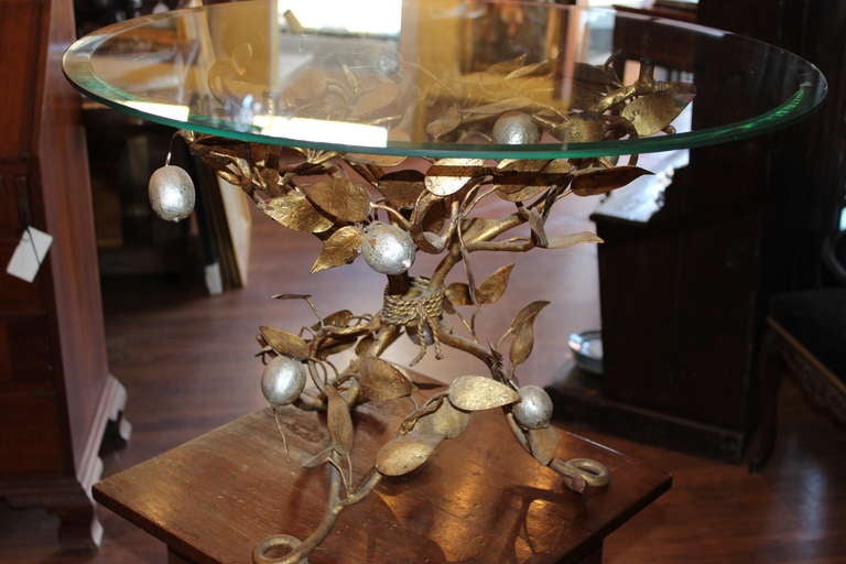 Metal Silver and Gold Lemon Tree Table 3