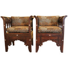 Pair of Carved Syrian Chairs