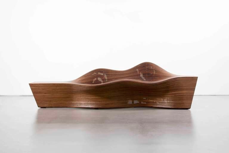 "Steam 20" bench in walnut by Bae Sehwa