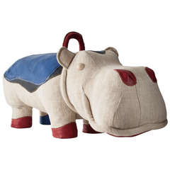 "Therapeutic Toy" Hippopotamus in Natural Jute by Renate Muller