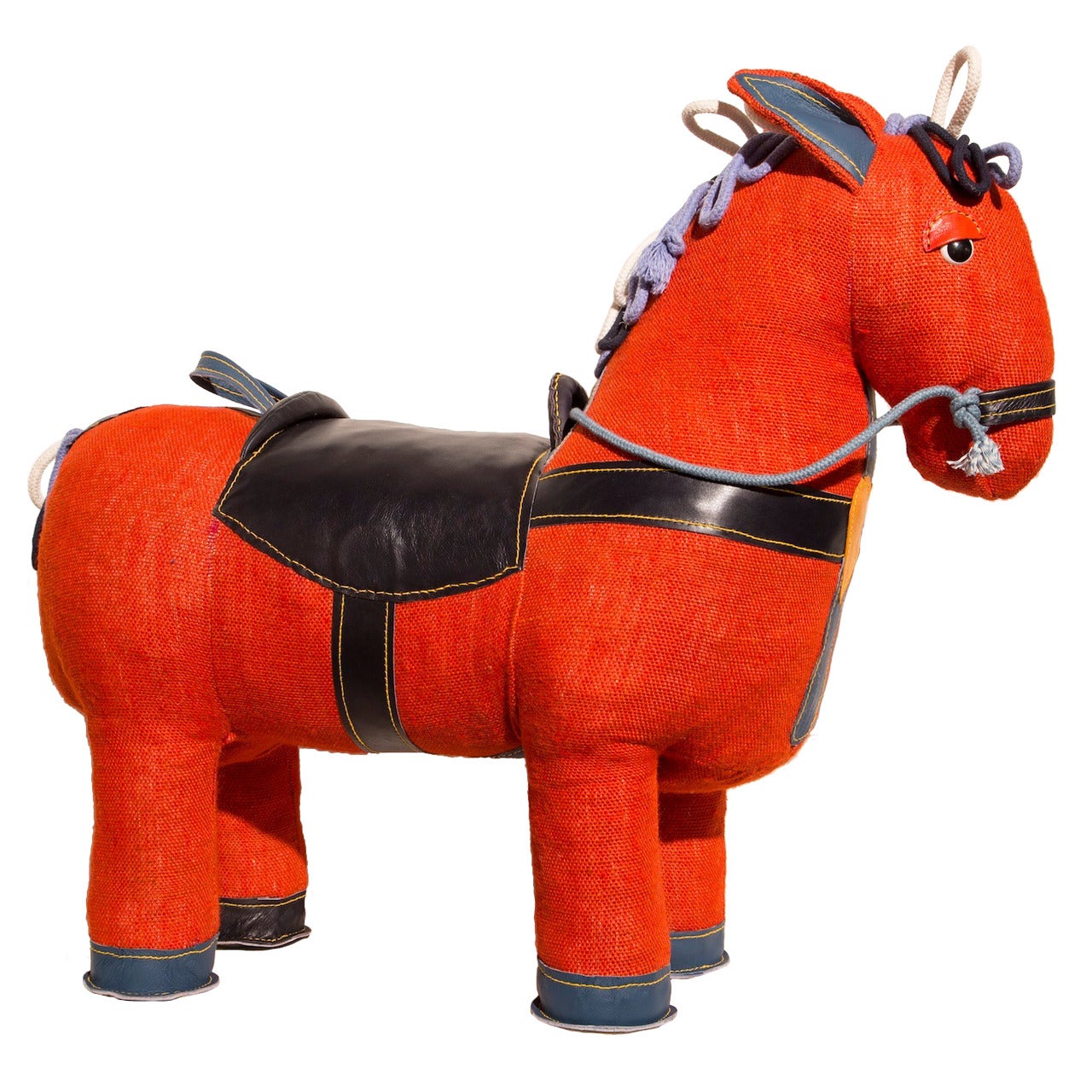 "Therapeutic Toy" Magic Horse in Orange Jute by Renate Müller, 2015