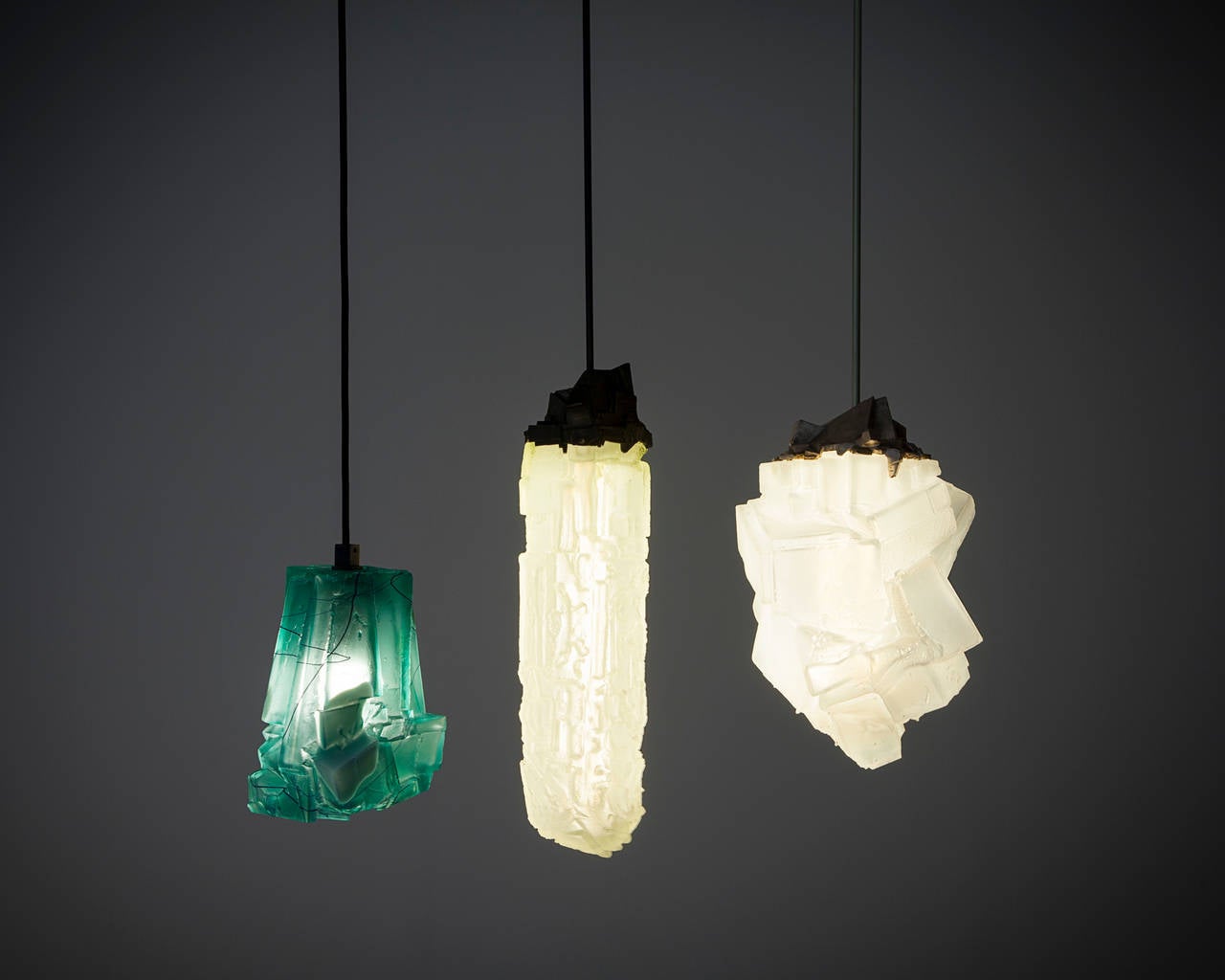 Unique Assemblage Pendant Lamp in Opaline Glass by Thaddeus Wolfe, 2014 In Excellent Condition In New York, NY