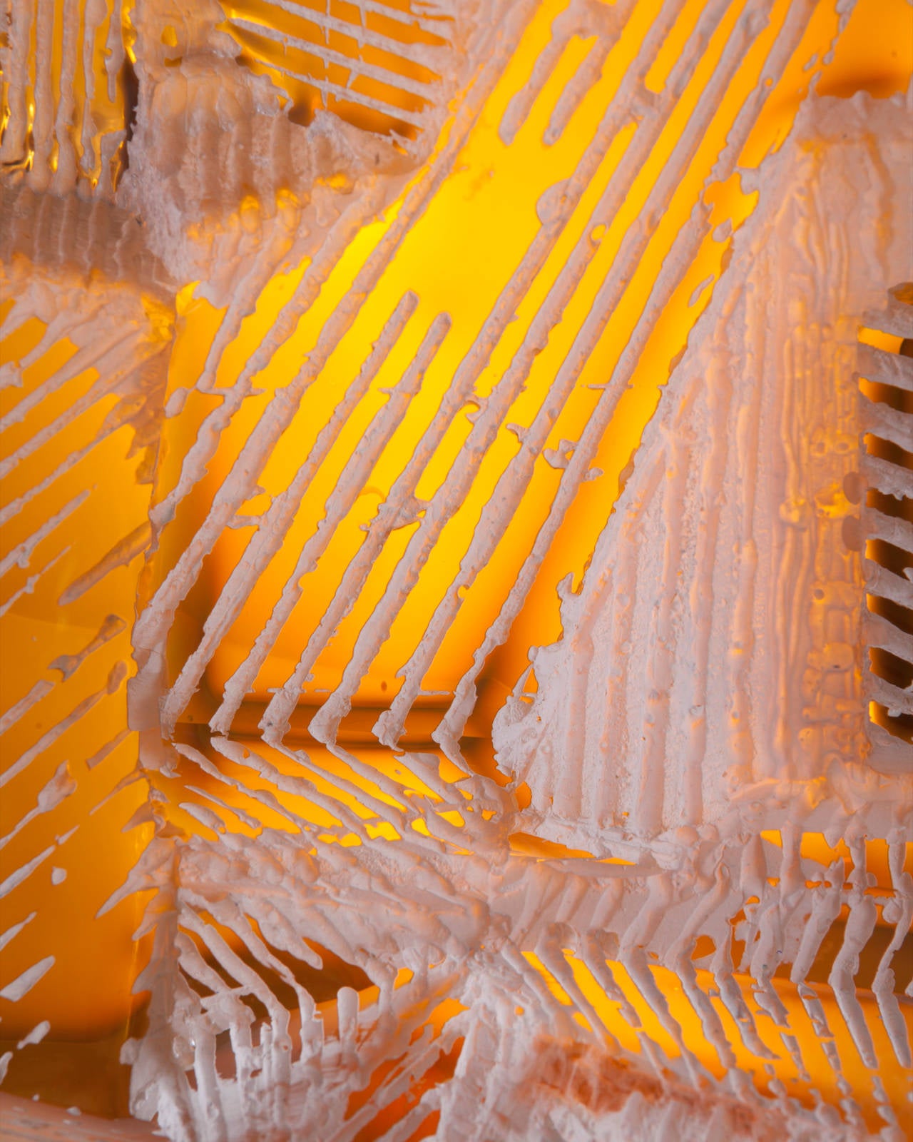 Unique Pendant lamp in hand-blown, cut and polished glass.By Thaddeus Wolfe In Excellent Condition In New York, NY