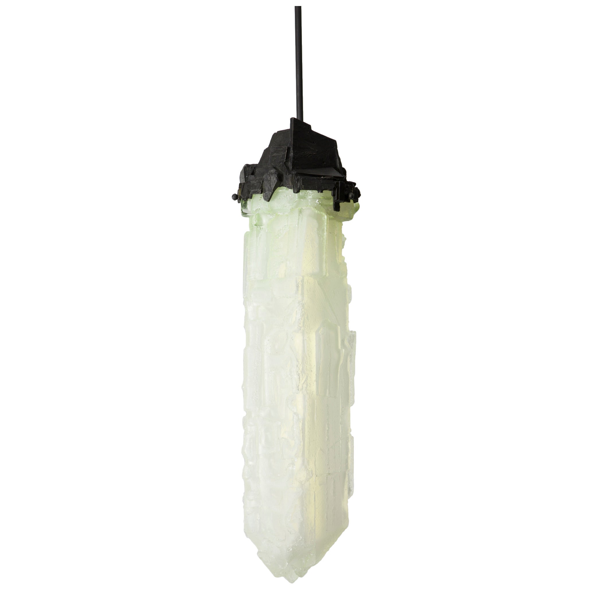Unique Assemblage Pendant Lamp in Opaline Glass by Thaddeus Wolfe, 2014