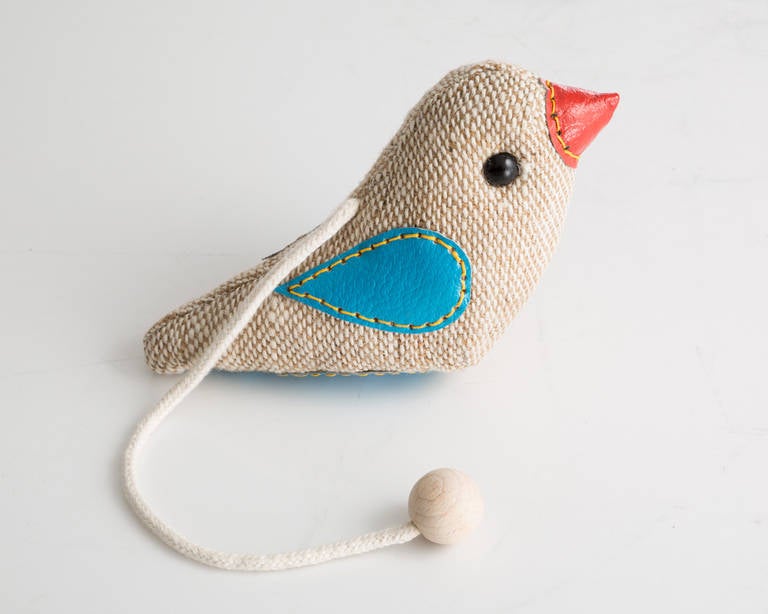 'Therapeutic Toy' Bird in Jute and Leather by Renate Müller 1