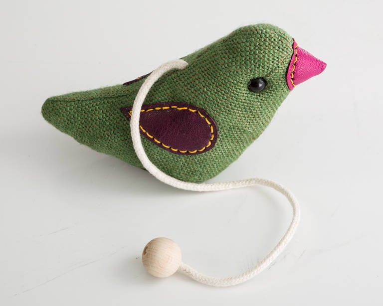 'Therapeutic Toy' Bird in Jute and Leather by Renate Müller 3