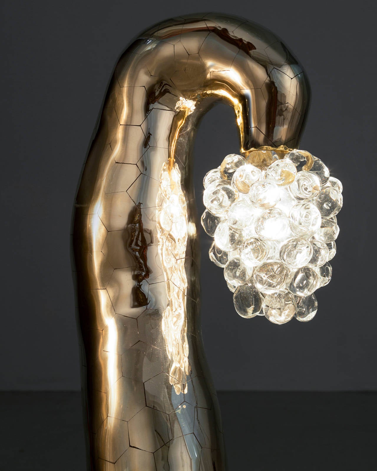 Unique 'Sir Hiss' Hex Floor Lamp in Brass by the Haas Brothers 3