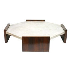 Large octagonal coffee table by Joaquim Tenreiro