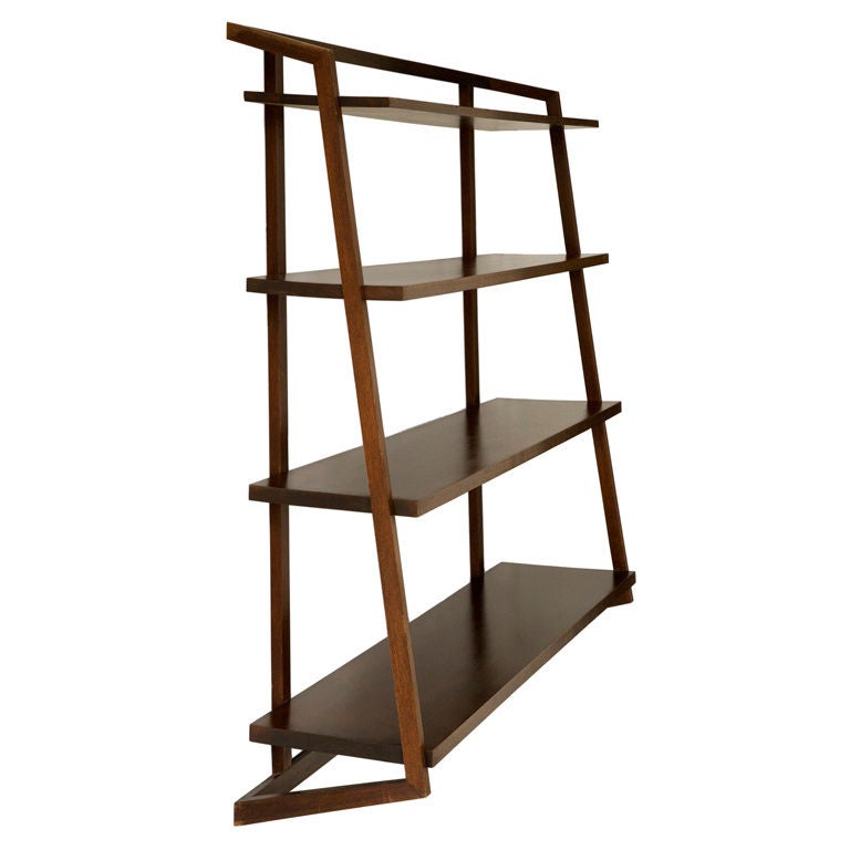 Wall-Mounted Shelving Unit in Jacaranda by Joaquim Tenreiro, Brazil, 1950s