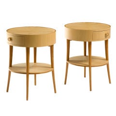 Pair of round side tables by Joaquim Tenreiro