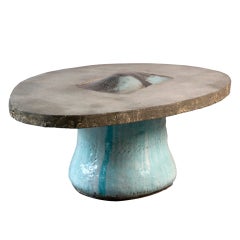 Low table in concrete and ceramic by Hun-Chung Lee