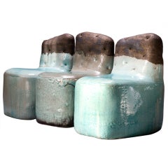 "Assemblage Ceramic Bench in Light Blue, " by Hun-Chung Lee