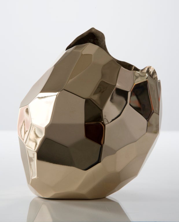 American Unique small polished facet vase by David Wiseman
