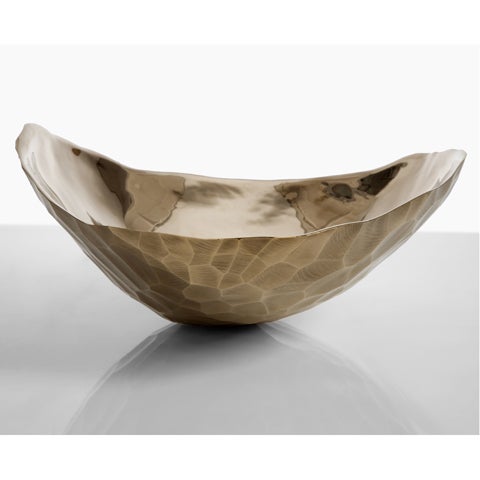 Contemporary Unique bronze facet bowl by David Wiseman