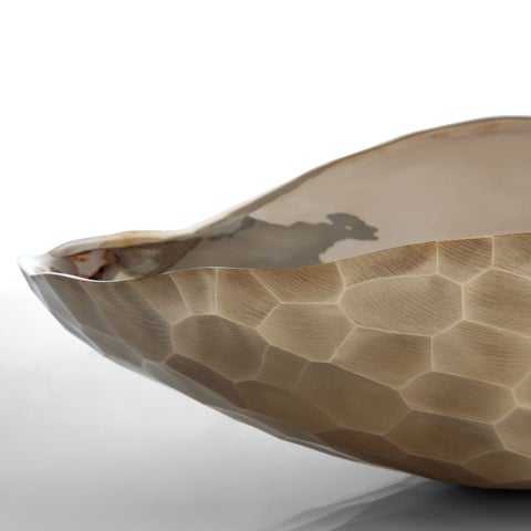 Unique bronze facet bowl by David Wiseman 1