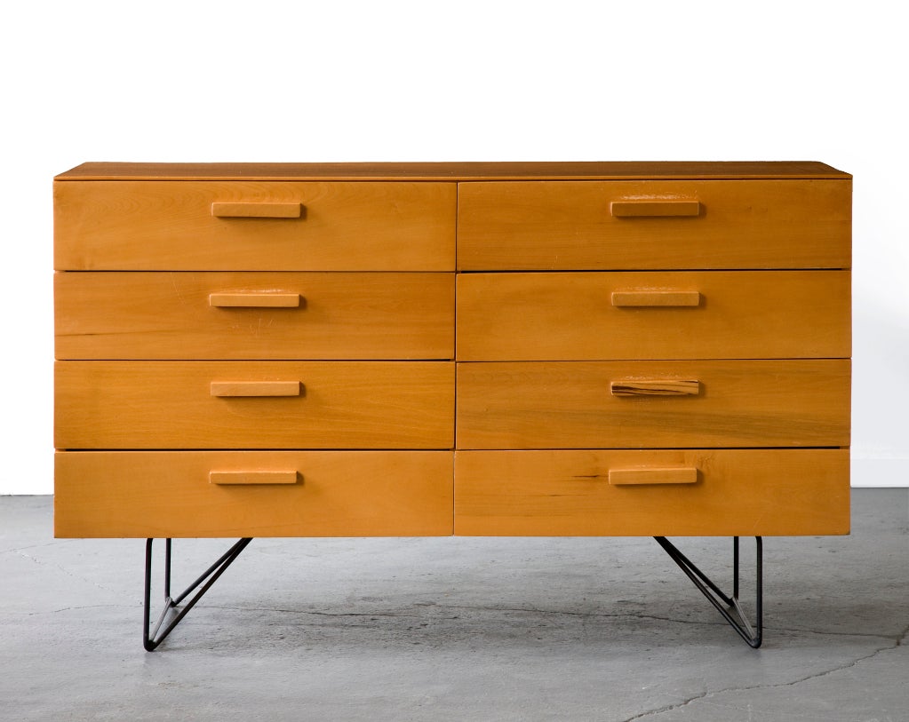 Luther Conover for Pacifica Group double dresser. Made in California circa 1949. Plywood and iron.