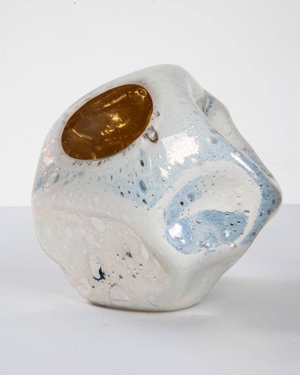 American Unique Crinkled Vessel By Jeff Zimmerman