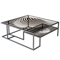AFTER VICTOR // "Op Art" cocktail table for Kelly Behun Studio