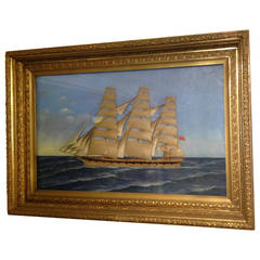 Painting "British Tea Clipper, Fiery Cross" Attributed to Thomas Willis