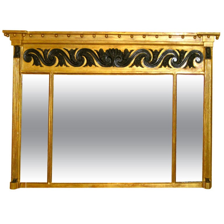 Miroir de trumeau anglais de style Regency du 18ème siècle doré