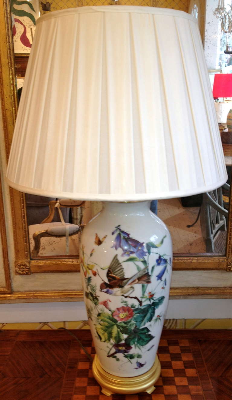 Pair of French 19th Century Milk Glass Vases as Lamps In Excellent Condition In Southampton, NY