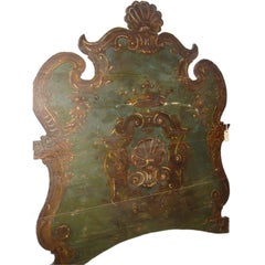 Antique Italian 18th Century Painted Head Board