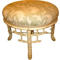 French Painted Bamboo Stool