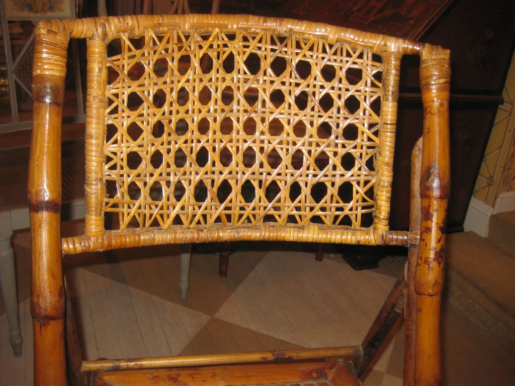 French Late 19th Century Set of Eight Bamboo and Folding Chairs