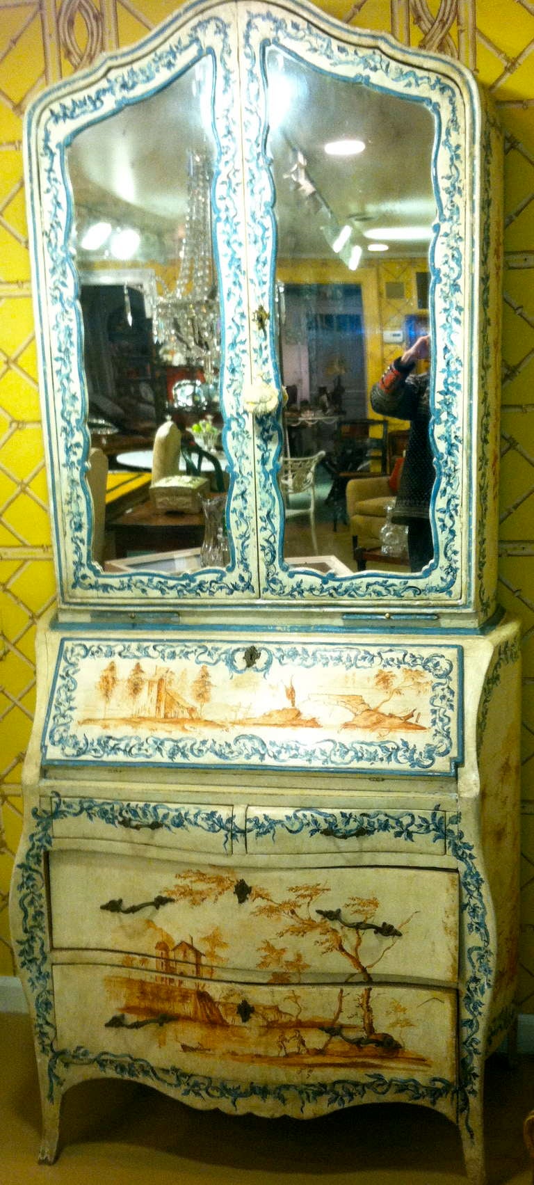 18th Century Italian Venetian Painted Secretary For Sale At 1stdibs