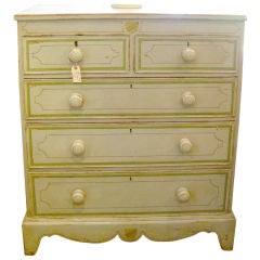 English 19th Century Painted Cottage Chest of Drawers