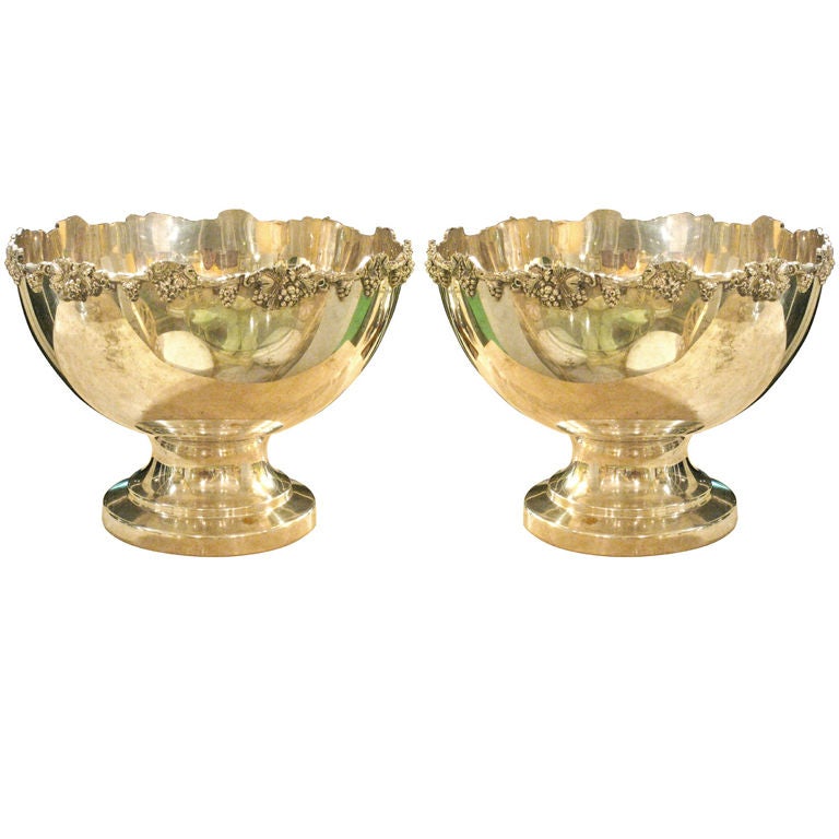 Pair of English 19th Century Silver Sheffield Bowls