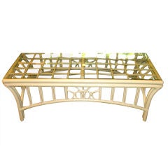 American Rattan Cocktail Table Vintage American Rattan Cocktail Table