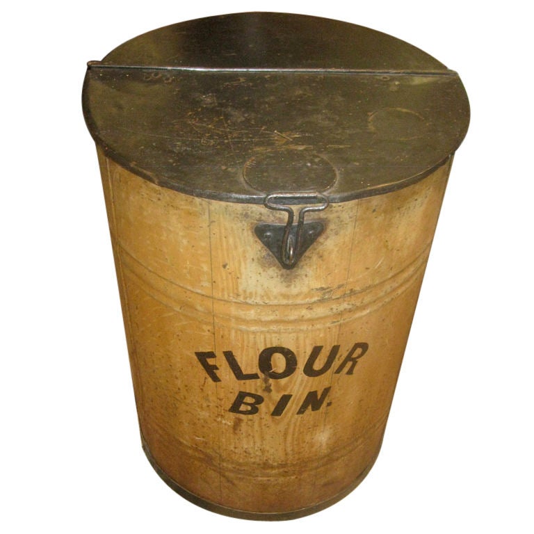 19th Century Tole Painted Flour Bin