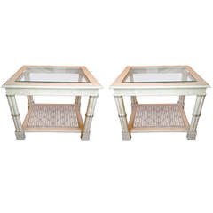 Pair of American Bamboo End Tables 5