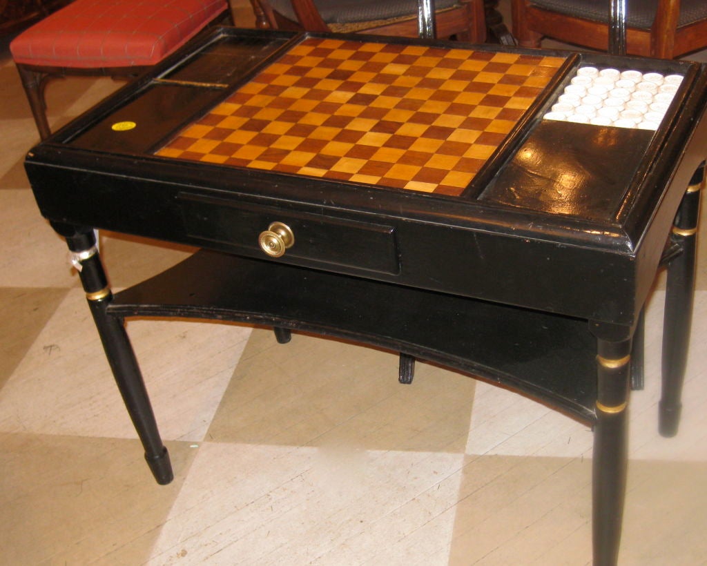 19th Century American Checker Board Table