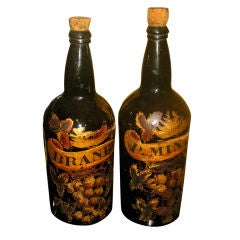 Set of 19th Century painted bottles