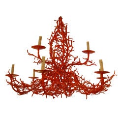 American 20th Century Coral Iron Chandelier