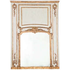 Antique Painted and Gilt Wood Trumeau