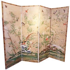 Antique 18th Century Chinese Wallpaper Screen
