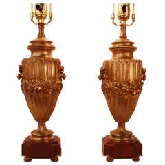 Pair Of French Bronze Table Lamps